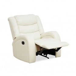 Veneto Single Recliner in White Leather Gel