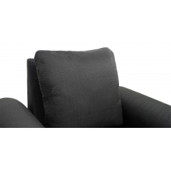 Lina Sofa 3+2+1 in Black Col Fab