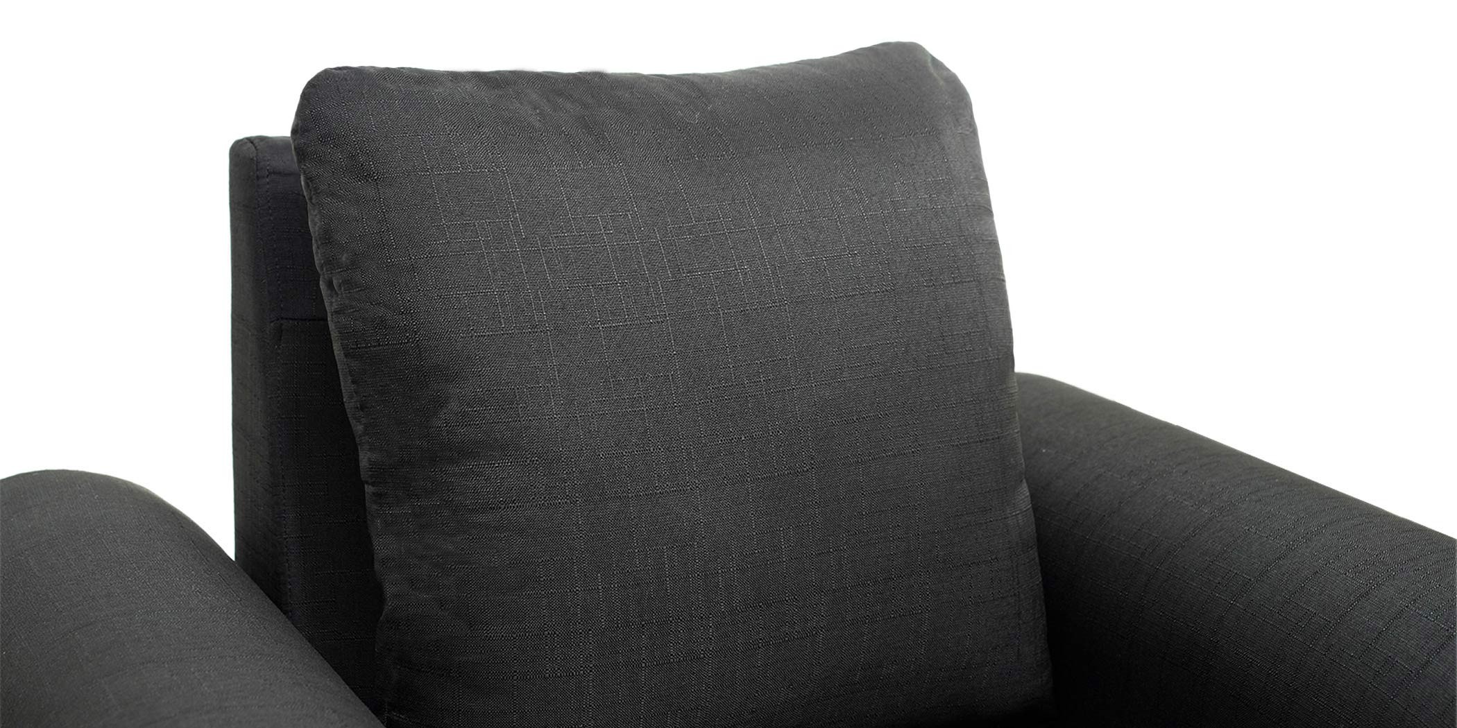 Lina Sofa 3+2+1 in Black Col Fab