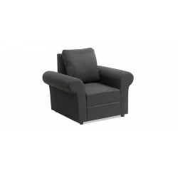 Lina Sofa 3+2+1 in Black Col Fab