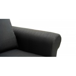 Lina Sofa 3+2+1 in Black Col Fab