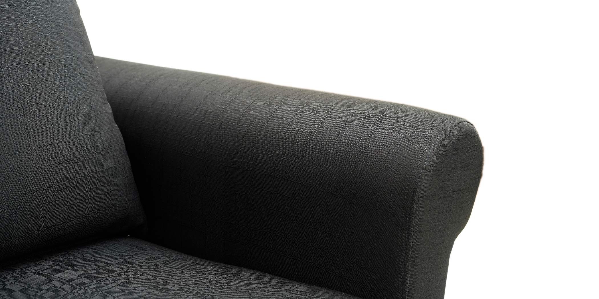 Lina Sofa 3+2+1 in Black Col Fab