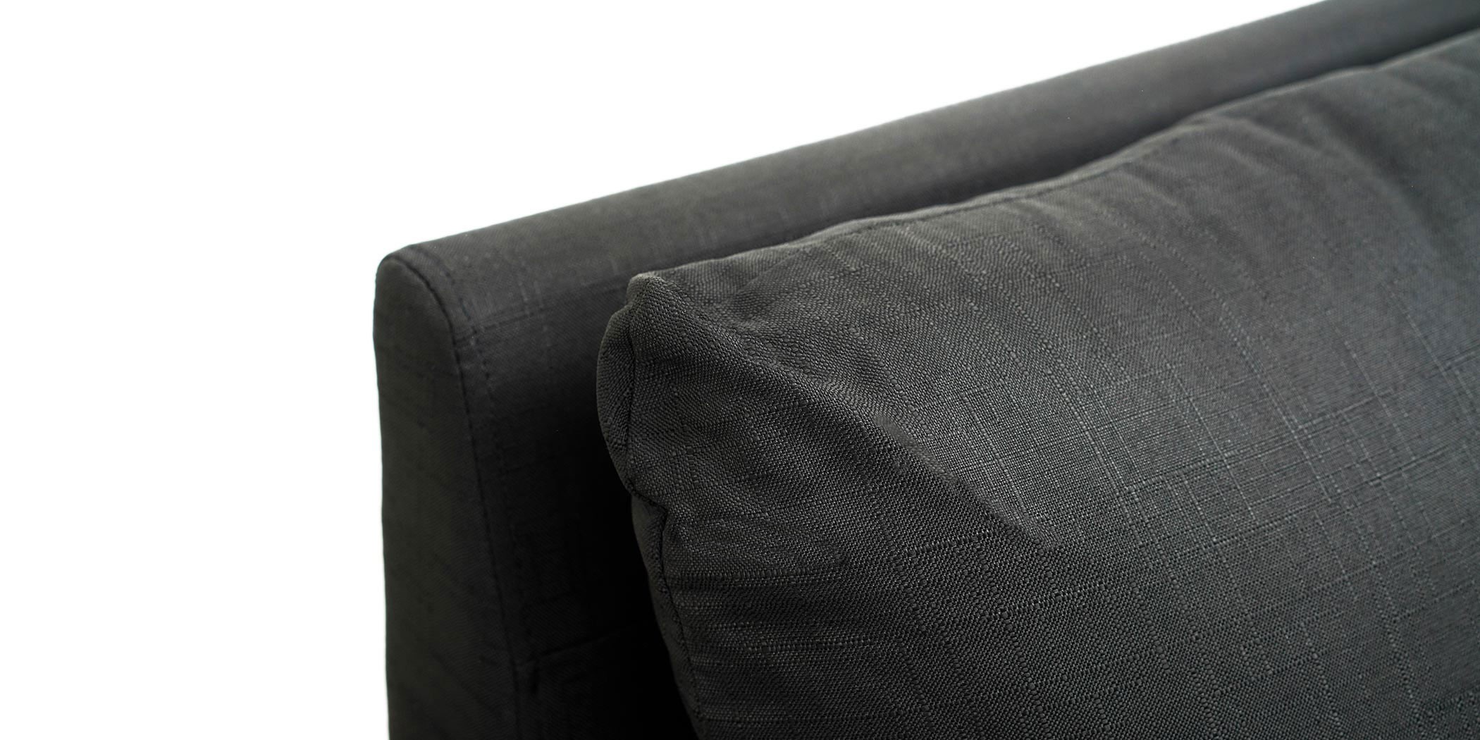 Lina Sofa 3+2+1 in Black Col Fab