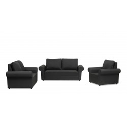 Lina Sofa 3+2+1 in Black Col Fab