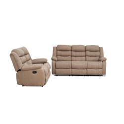 Tavana Recliner Sofa 3RR+2 Seater Brown Col Fabric