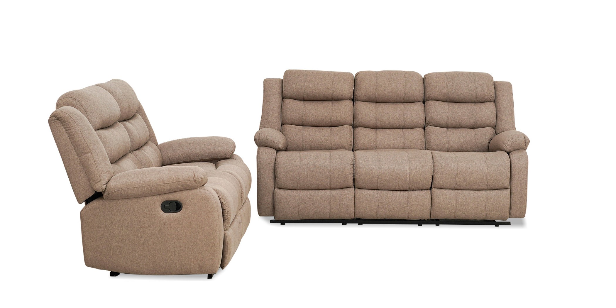 Tavana Recliner Sofa 3RR+2 Seater Brown Col Fabric