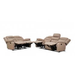 Tavana Recliner Sofa 3RR+2 Seater Brown Col Fabric