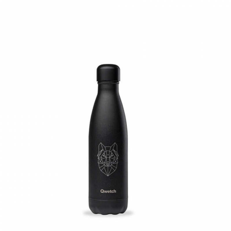 Qwetch QD3504 Black Loup 500ml S/S Water Bottle"O"