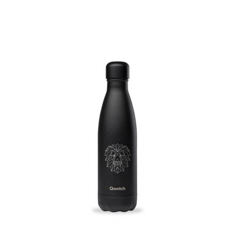 Qwetch QD3503 Black Lion 500ml S/S Water Bottle"O" Qwetch QD3503 Black Lion 500ml S/S Water Bottle"O"