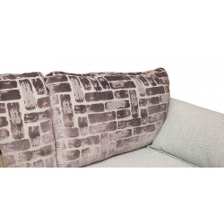 Amethyst Sofa 3+2 in Grey Col With Purple Pattern Fab