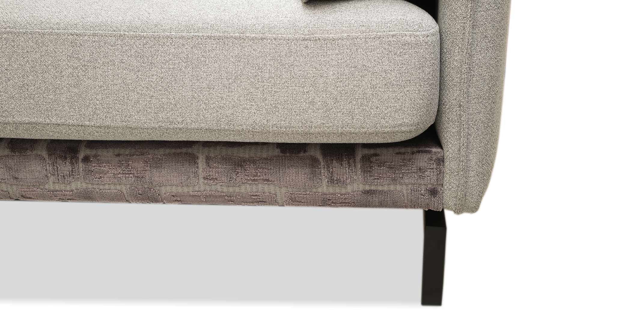 Amethyst Sofa 3+2 in Grey Col With Purple Pattern Fab