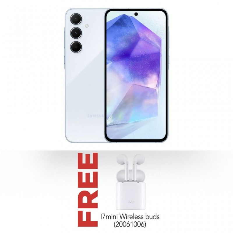 Samsung Galaxy A55 IceBlue & Free I7mini Wireless Buds