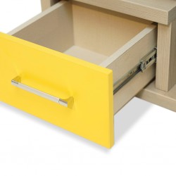 Artista Night Table In Plywood Grey & Yellow