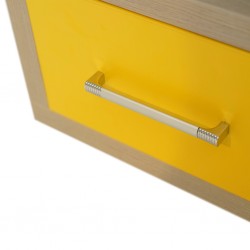 Artista Night Table In Plywood Grey & Yellow