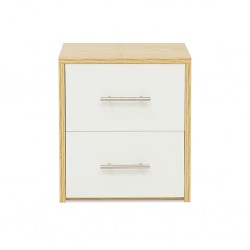 Latina Night Table With 2 Drawers In Melamine MDF