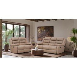 Tavana Recliner Sofa 3RR+2 Seater Brown Col Fabric