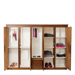 Knotty Wardrobe 5 Doors & 2 Drawers Pine