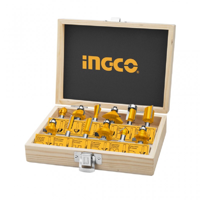 Ingco Akrt1201 12 PCS Router Bits Set (6mm)