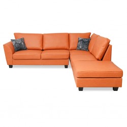Bella Sofa Corner in Paprika Col Leather Gel