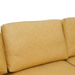 Bella Sofa Corner in Mustard Col Leather Gel
