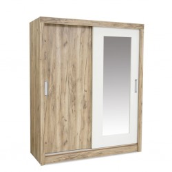 Lazzio Sliding Doors Wardrobe Grey Oak & White