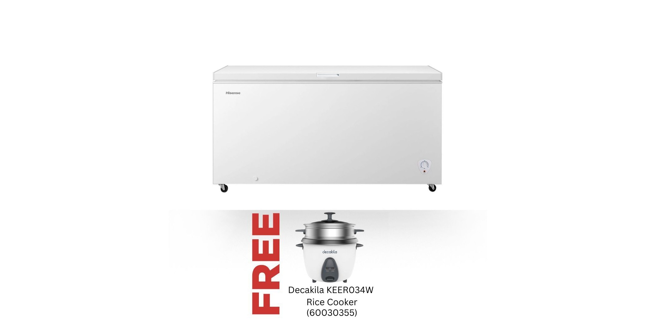 Hisense H655CF Freezer & Free Decakila KEER034W Rice Cooker