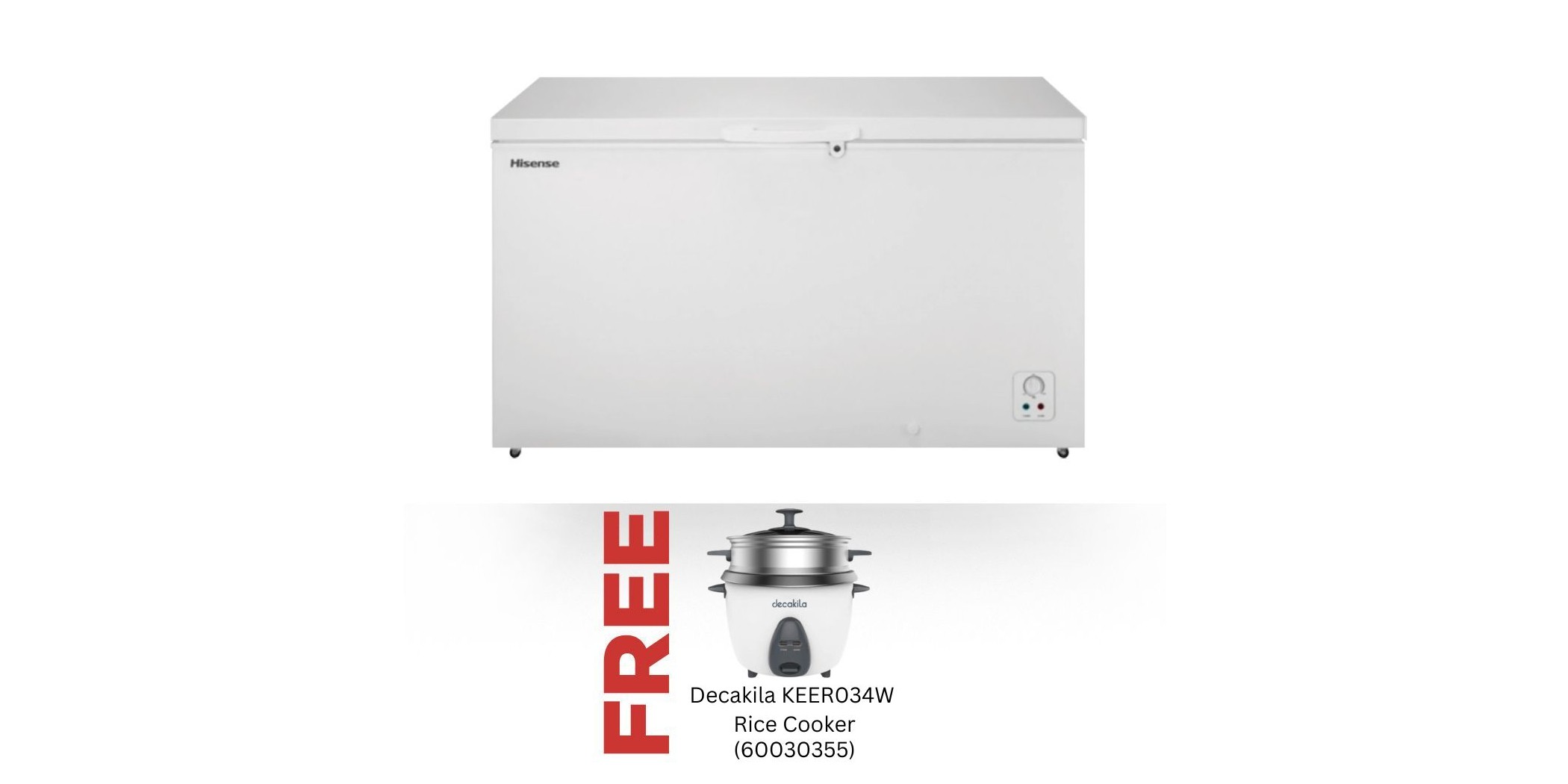 Hisense H550CF Freezer & Free Decakila KEER034W Rice Cooker