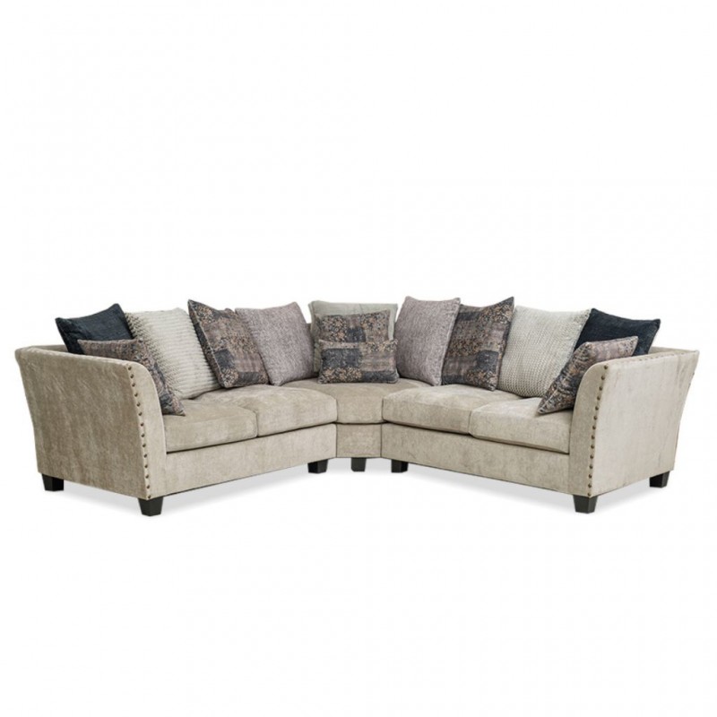 Lawria Sofa Corner in Grey Col Fab