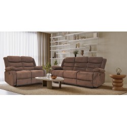 Carole Recliner Sofa 3+2 Chocolate Col Fabric