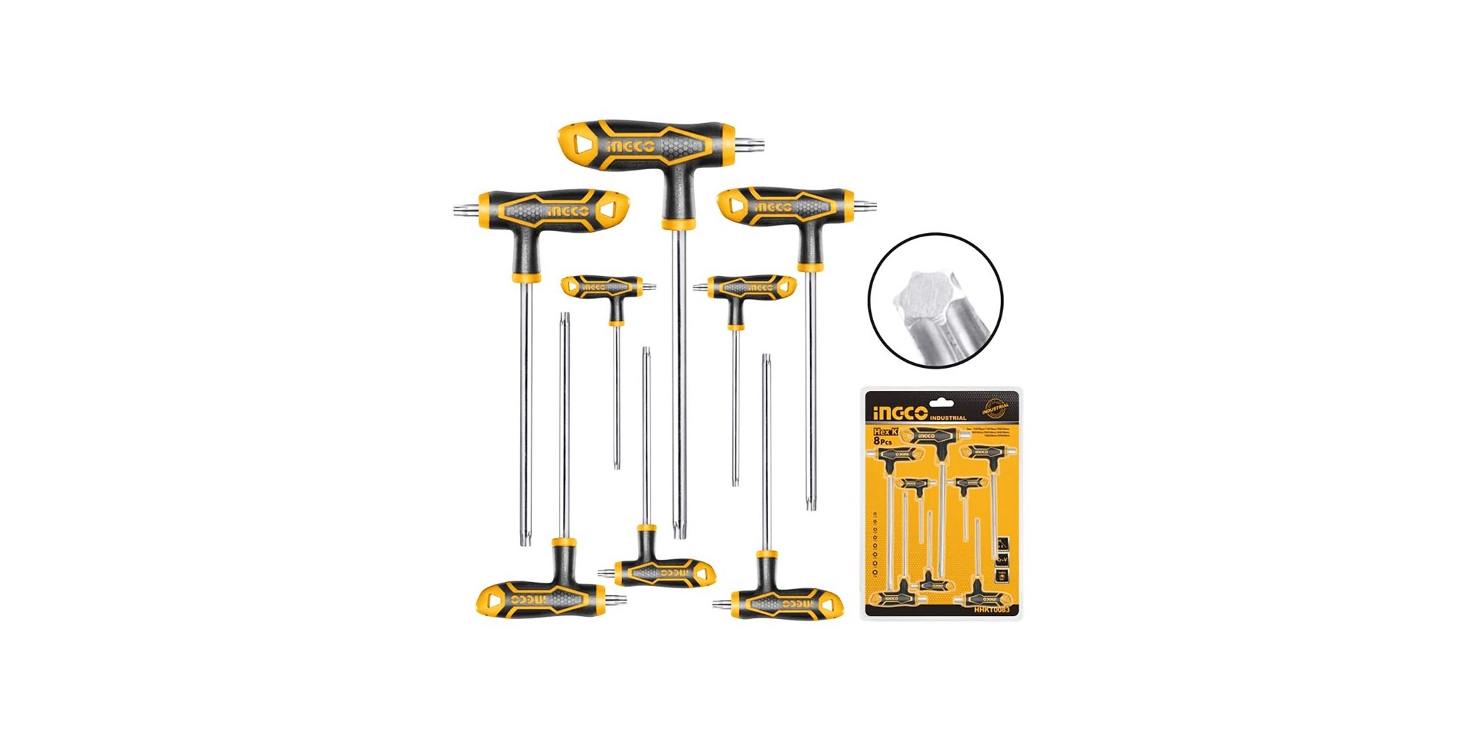Ingco Hhkt8083 8 Pcs THandle Torx Wrench Set
