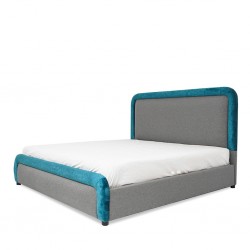 Rhodes Bed 180x200 cm Grey & Turquoise