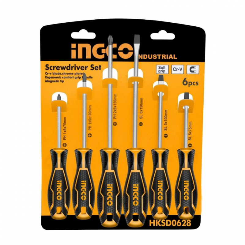 Ingco Hksd0628 6 Pcs Screwdriver Set Ingco Hksd0628 6 Pcs Screwdriver Set