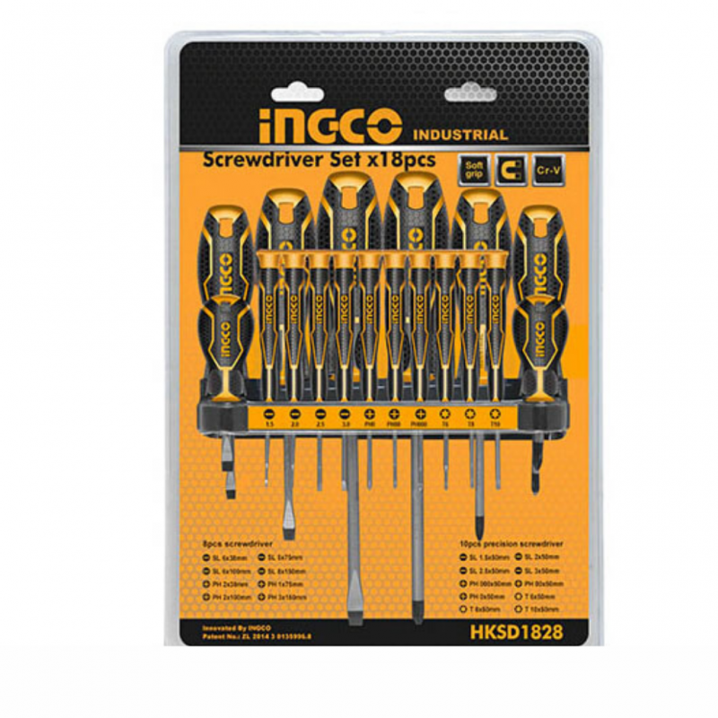 Ingco Hksd1828 18 Pcs Screwdriver And Precision Screwdriver Set