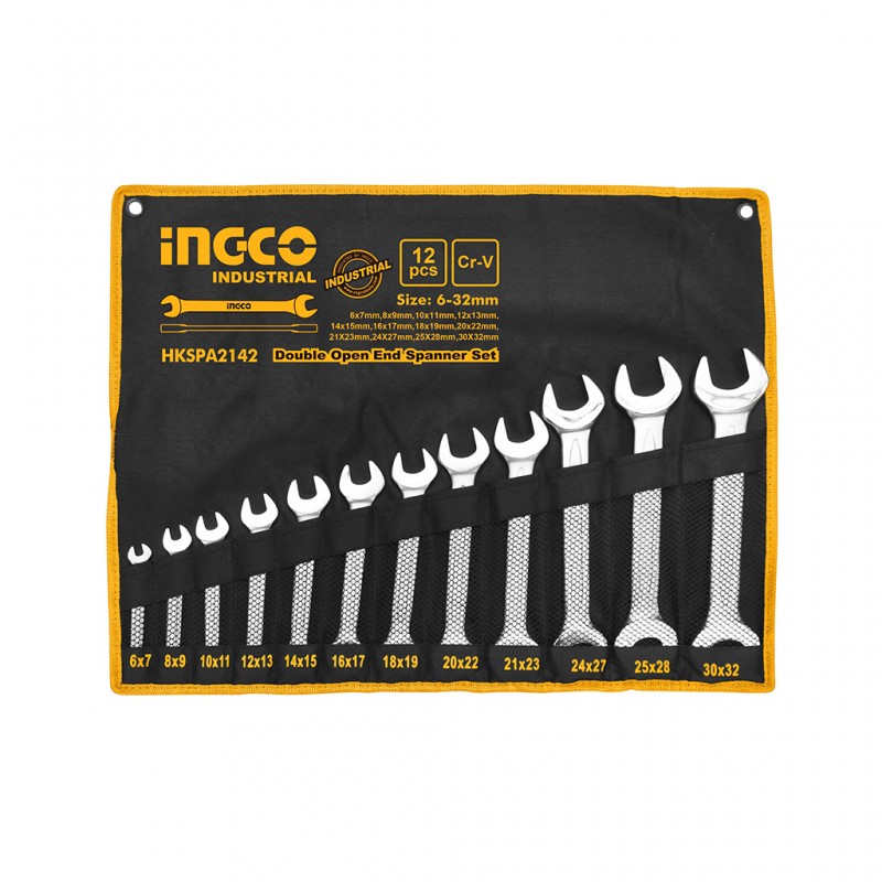 Ingco Hkspa2142 Double Open End Spanner Set