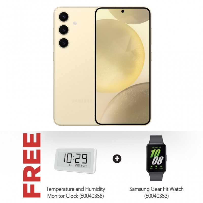 Samsung Galaxy S24 Yellow & Free Temperature and Humidity Monitor Clock + Samsung Gear Fit Watch GRAY