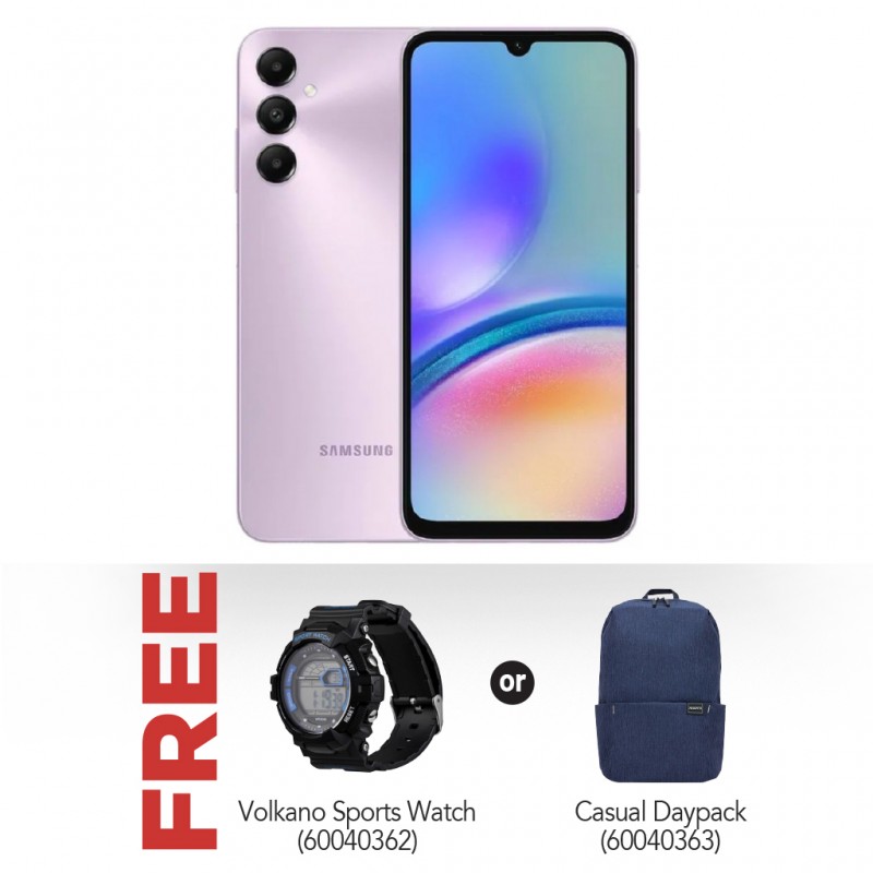 Samsung A05s Violet & Free Volkano Tryout series Sports Watch & Free Volkano Tryout series Sports Watch OR Casual Daypack