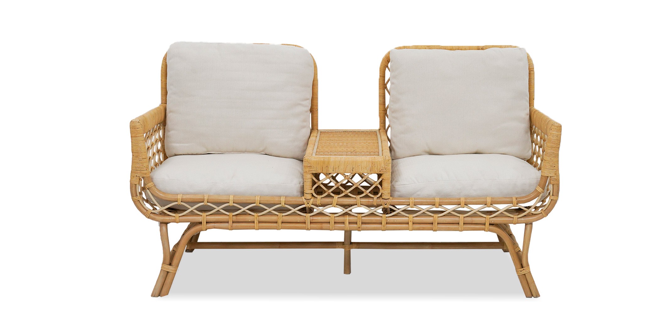 Serena 2 Seater Sofa Natural Rattan