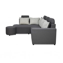 Angelo Corner LHF Chaise+RHF 3S+Ottoman D.Grey Col Fab