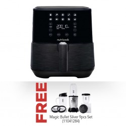 Nutricook NC-AF205 5.5L S5T12 2YW Air Fryer "O" & Free Magic Bullet MB4-1012 400W Silver 1YW 9pcs Set