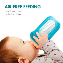 Boon Nursh Silicone Pouch Bottle 4oz 3pk - Blue Multi B11228