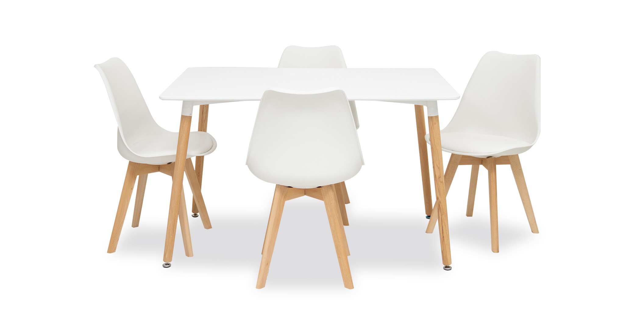 Adrian Table & 4 Chairs White