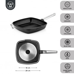 Westinghouse 28cm Black Cast Aluminum Grillpan Performance Series WCFP0095G28BK