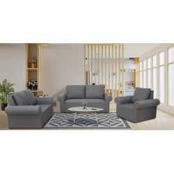 Lina Sofa 3+2+1 in D.Grey Col Fab