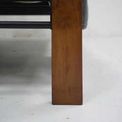 Rhodes Bed 160x200 cm Black Metal Rubberwood