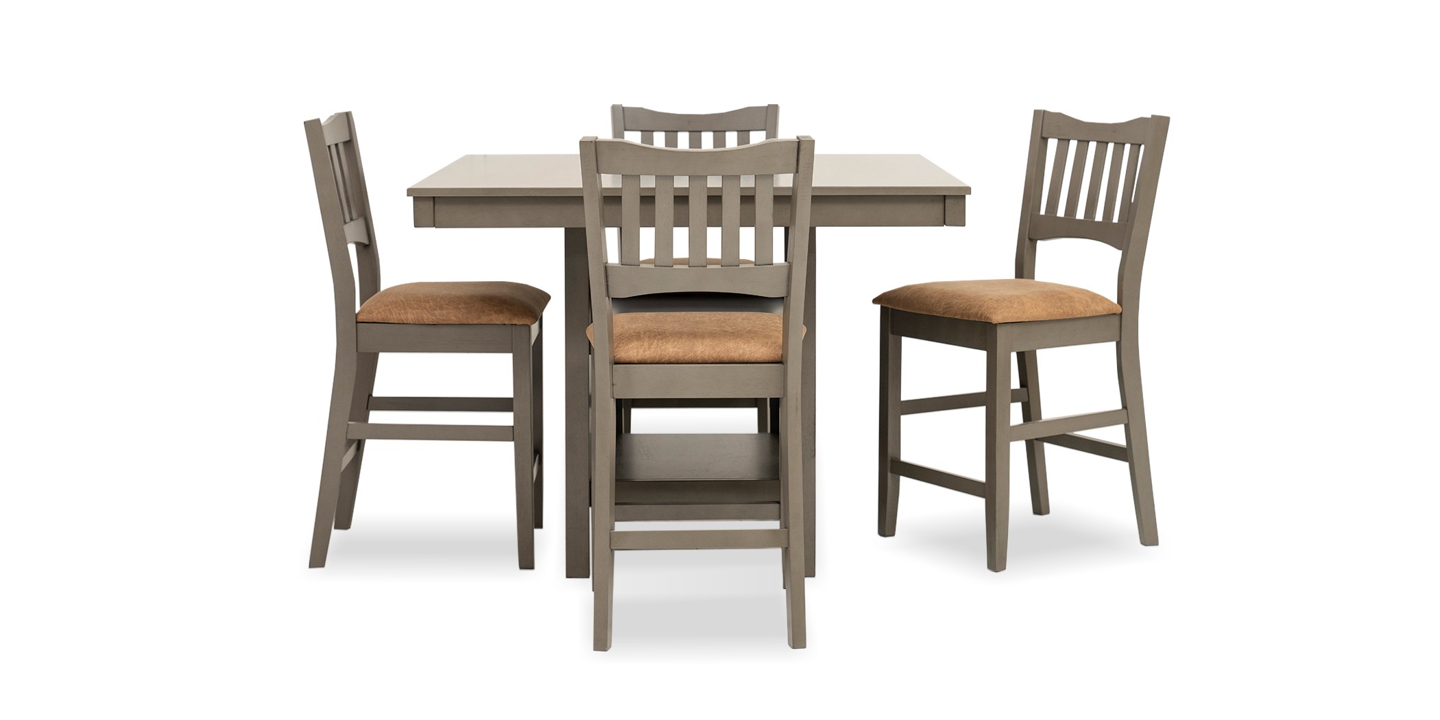 Marcella High Table And 4 High Chairs Rubber Wood Veneer