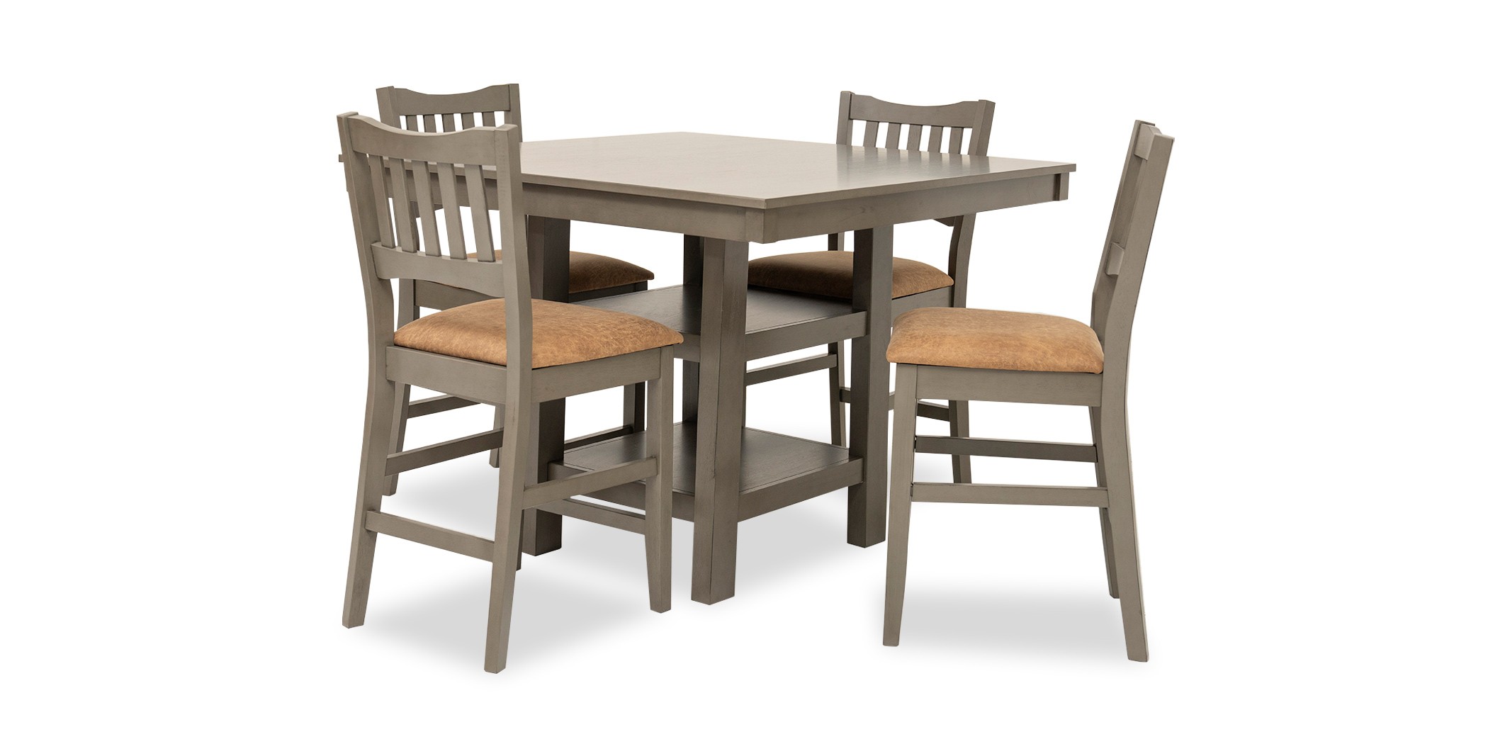 Marcella High Table And 4 High Chairs Rubber Wood Veneer