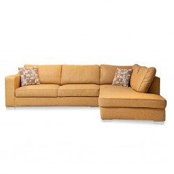 Delta Sofa Corner in Mustard Col Leather Gel
