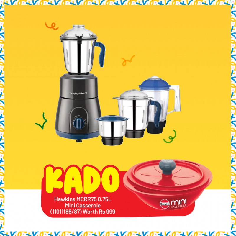 Morphy Richards Relish 750W 2YW Mixer Grinder & Free Hawkins MCRR75 0.75L Round Die Cast Ceramic Casserole Morphy Richards Relish 750W 2YW Mixer Grinder & Free Hawkins MCRR75 0.75L Round Die Cast Ceramic Casserole