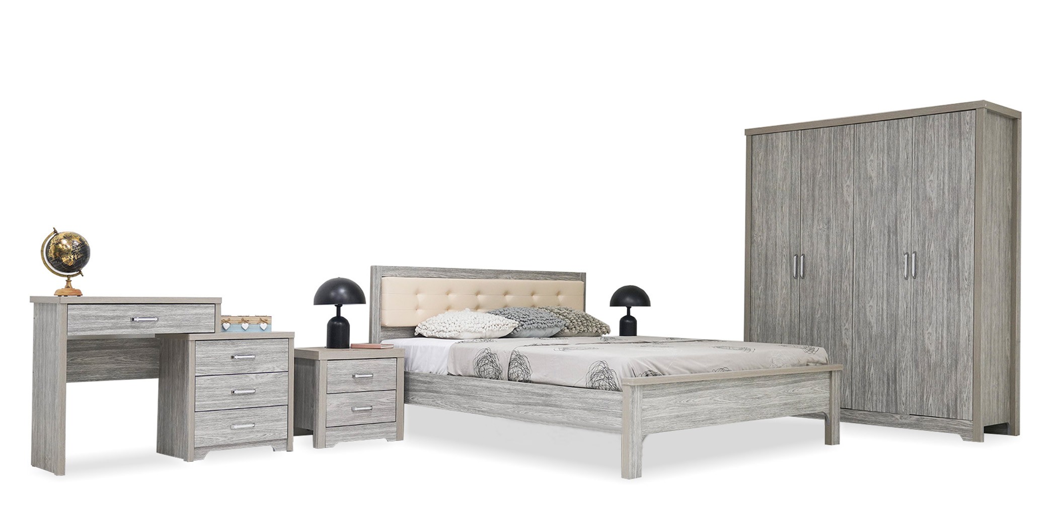 Frankfurt Bedroom Set 180X200 cm Grey Oak