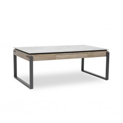 Coastal Coffee Table Pudalas Grey With Drawer